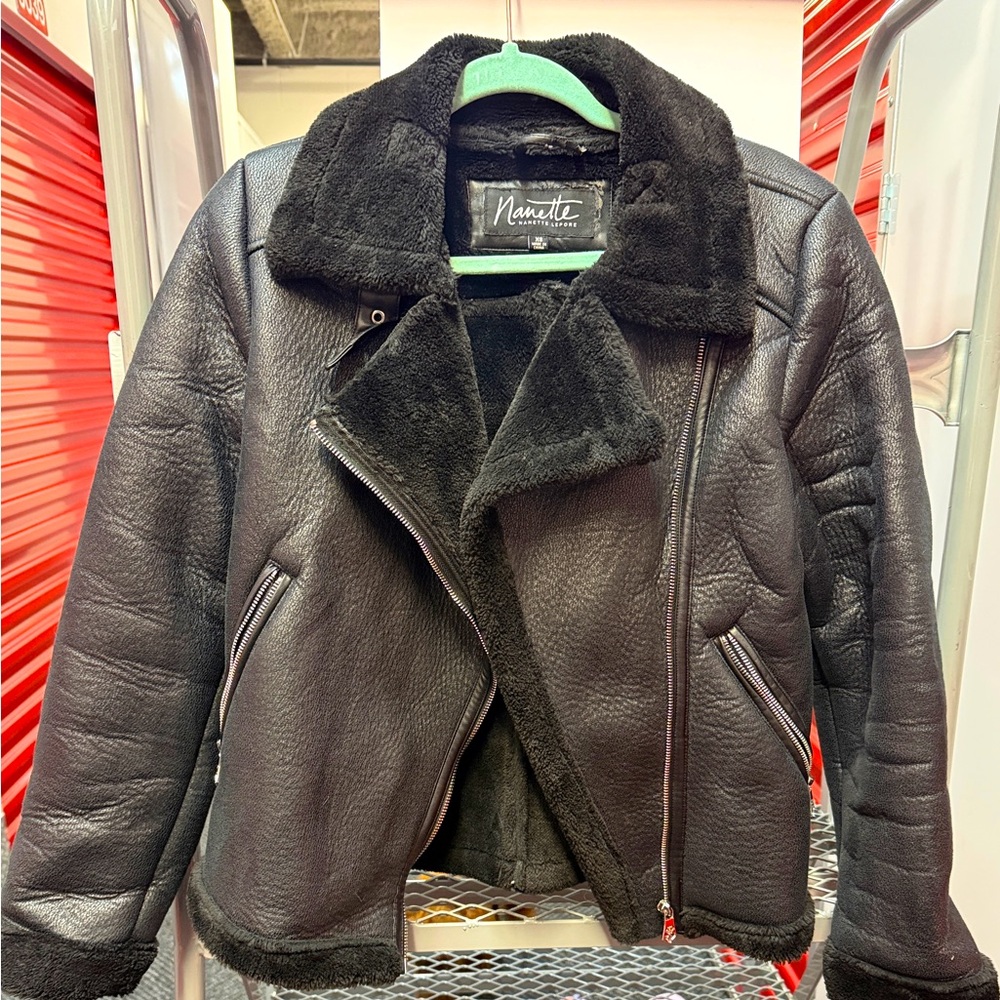 Faux leather Coat.